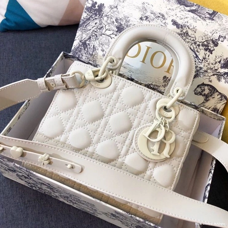 Cheap Dior Calfskin Cannage Ultramatte White Bag My ABCDior Lady 0806 Luxury